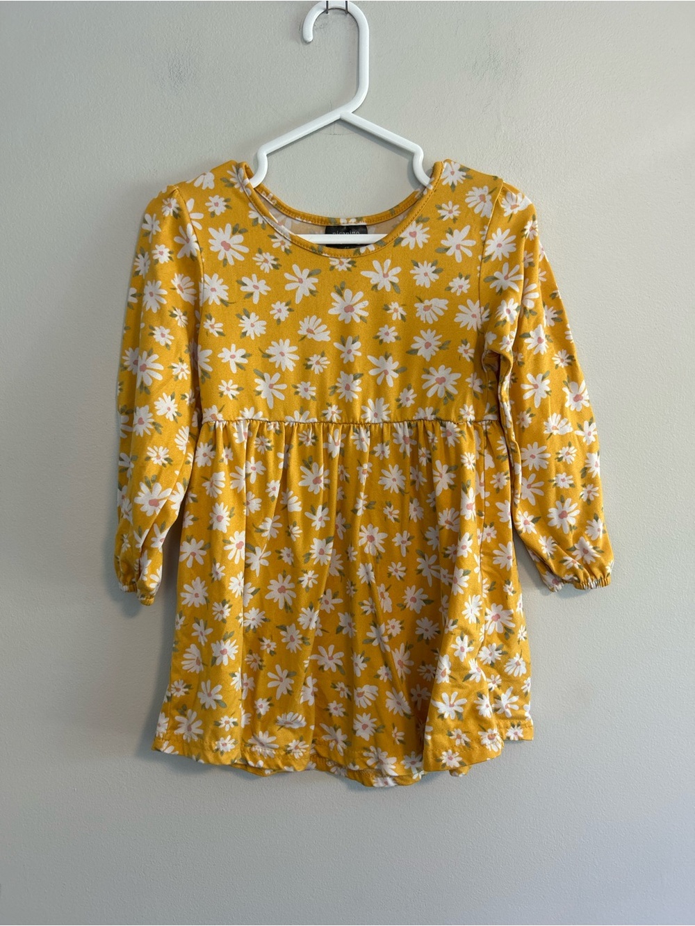 Picapino 4t Yellow Floral Long-Sleeve Dress